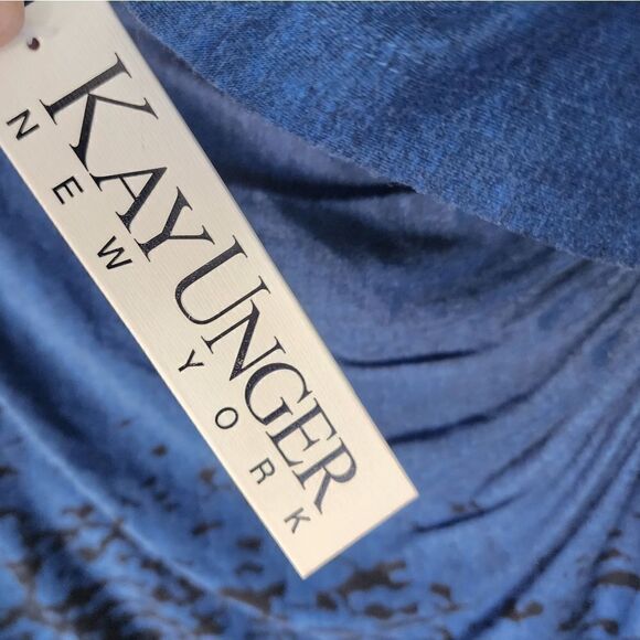 Kay Unger faux wrap ruched side and back midi dress - Picture 6 of 15